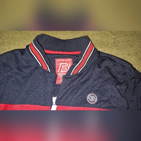 EUC Born Fly AnyTown USA Zip Up Jacket. Navy Blue/Red/White! Men's MEDIUM - Picture 9 of 9